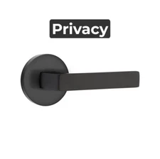 Emtek Dumont Privacy Door Lever Set Flat Black Disk Rosette C5209DTUS19 CF Mech