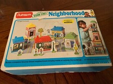 VINTAGE 1977 Playskool SESAME STREET NEIGHBORHOOD Playset in BOX