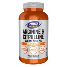 NOW FOODS Arginine & Citrulline 500 mg 250 mg 240 Veg Capsules