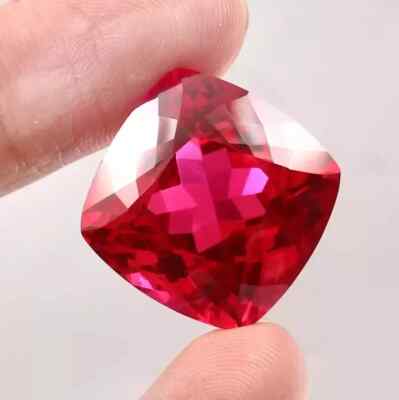 Natural Burmese Red Ruby 50.5 Ct+ Sparkling Certified AAA+ Cushion Cut Gemstone