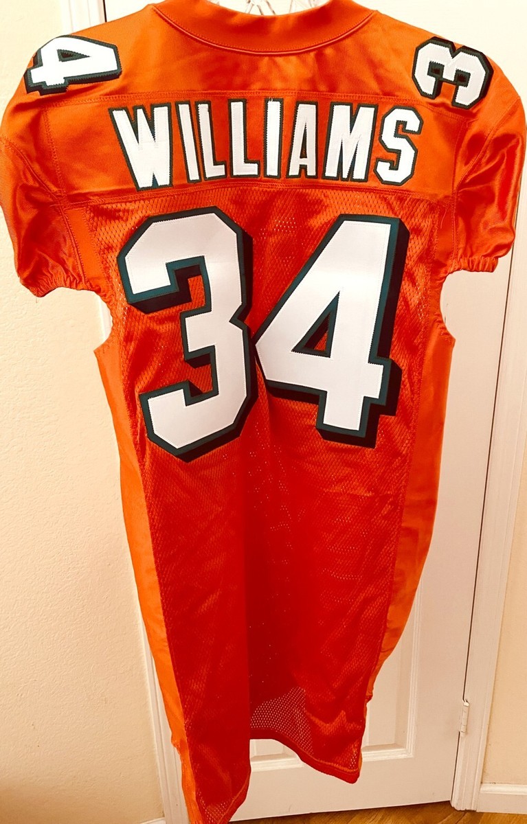 【古着】MIAMI DOLPHINS ゲームシャツ R.WILLIAMS 34 Vintage Miami Dolphins Ricky Williams #34 Reebok Football