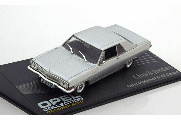 Opel Diplomat A V8 Coupe 1965 Silber Chuck Jordan Ixo Altaya 1:43 Designer-image