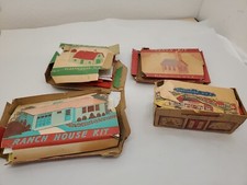 Vintage Train Building Town Sets O S Gauge Plasticville Complete Church Store C2