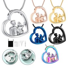 Heart Urn Necklaces for Ashes Cremation Necklace for Ashes for Dad Papa Father