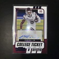 2021 Panini Contenders Draft Picks College Ticket Kylin Hill 138 RC Auto Purple 