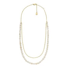 Collana Donna FOSSIL PEARL D-LINK JF04728710 Acciaio Perle Gold Dorato