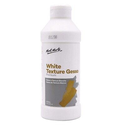 Mont Marte Premium White Texture Gesso 16.9oz (500ml), Suitable for Acrylic P...