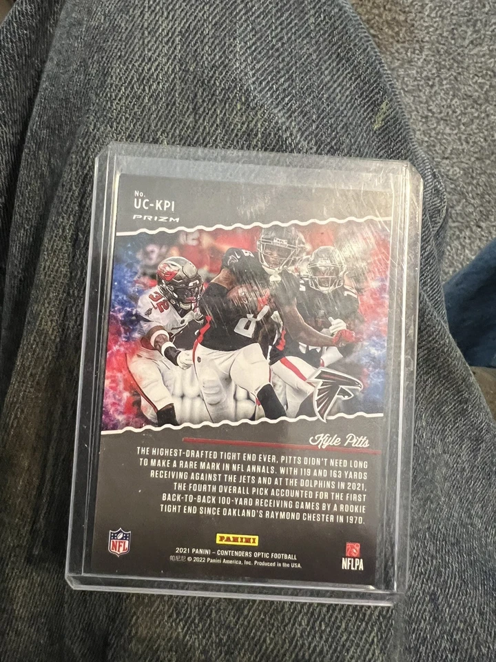 2021 Panini Optic Contenders Kyle Pitts Up And Coming Silver Rookie Atlanta - Image 2 of 2
