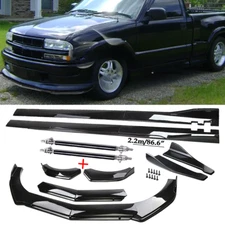 Front Bumper Lip Spoiler Chin Splitter Bod Kit Glossy Black For Chevrolet Chevy
