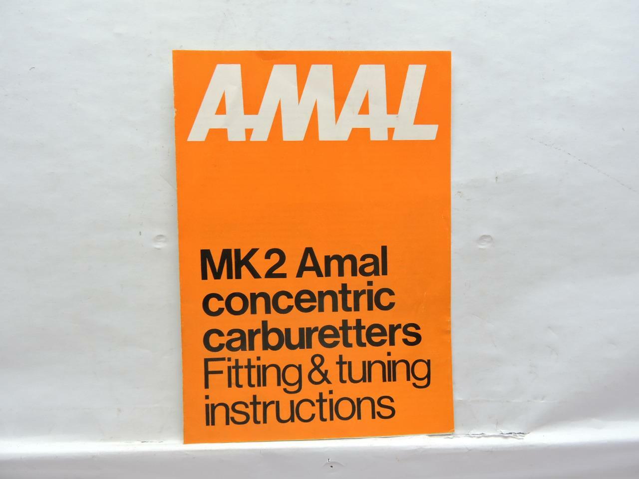 Amal MK2 Concentric Carburetor Fitting & Tuning Instructions Triumph