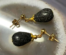 Gorgeous Gemstone Lava Drop Shape Stud Earrings