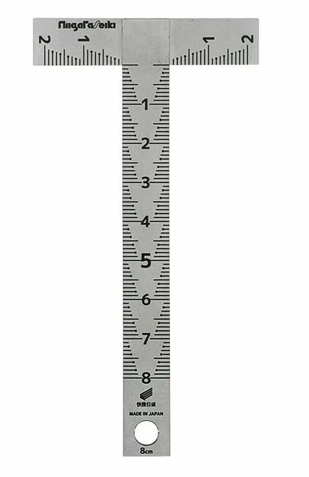 SK (NIIGATA SEIKI) T TYPE RULER (2x8cm) STAINLESS T-08KD