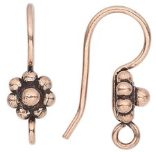 5 Pair Antiqued Copper Plated Copper 18 Gauge 23mm Fish Hook Earwire Earrings