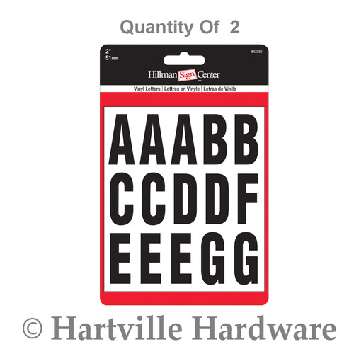 Hillman 2 in. Black On White Letters Kit 2-Pack 842282