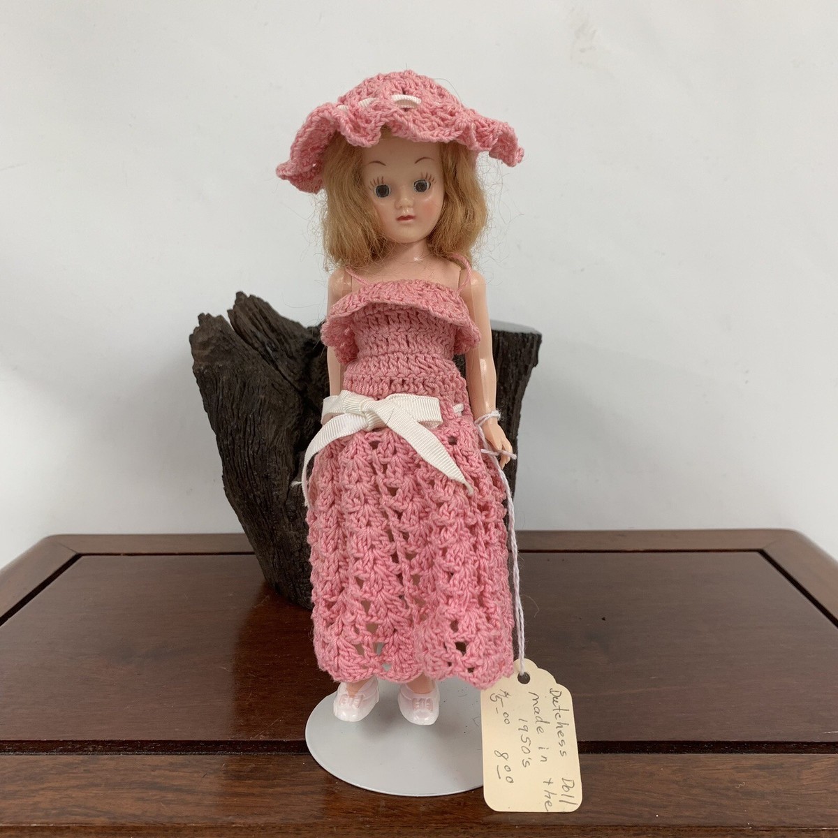 Vintage Dutchess Doll In Pink Crochet Dress And Matching Hat | eBay