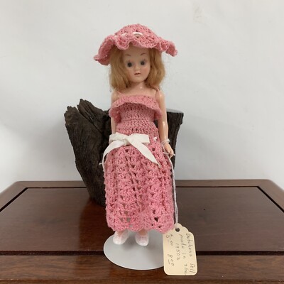 Vintage Dutchess Doll In Pink Crochet Dress And Matching Hat | eBay