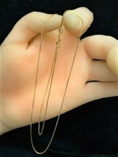 10K Solid Yellow Gold delicate box Chain Necklace 20" inches