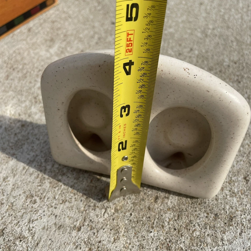 Vintage Ceramic White Speckled Double Oval Picture Frame Free Standing - HN - Image 4 of 4