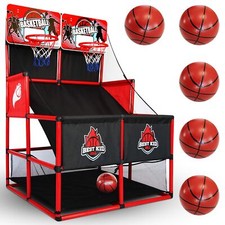 BESTKID BALL Kids Basketball Hoop Double Shot System Arcade Game Set: Indoor ...