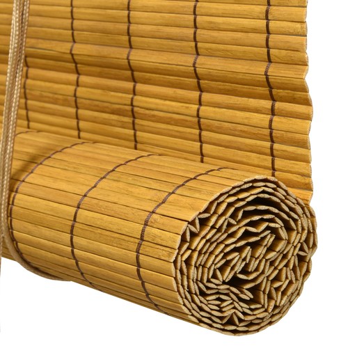 Bambus Rollo Natur Bambusrollo Holzrollo Sichtschutz Braun Jalousie Raffrollo - Bild 6 von 14