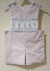 NWT Shrimp & Grits Smocked Bunnies Jon Jon / Shortall Size 6 Month — photo 1