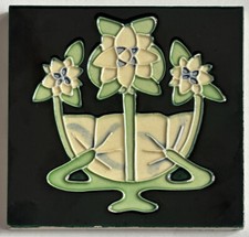 YAN JIN Ceramic Tiles 5 Keramikfliesen, 15x15, Florales Muster Art Deco, VINTAGE