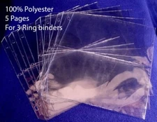 5 Archival 2 Pocket Album Pages Hold Large Currency / Small PMG PCGS Graded Bill