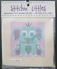 Stitchin Little Handpainted Needlepoint Kit for all Ages - Elephant