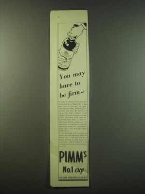 1940 Pimm's No.1 Cup Ad - You may have to be firm