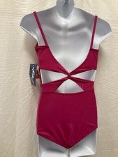 Capezio MC102 Camisole Leotard TwistBack Blue Mulberry adult sizes Meryl fabric