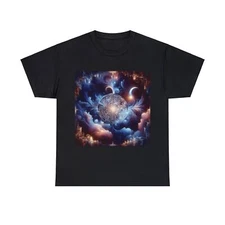 Unisex Adult T Shirt Mystical Nebula Fractal Futuristic Streetwear Outer Space
