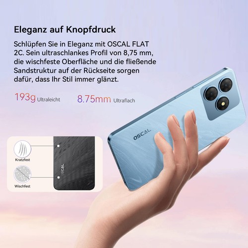 Blackview OSCAL FLAT 2C 4G Smartphone Telefon komórkowy 6GB + 64GB Android 14 6,6" Dual SIM - Zdjęcie 2 z 12