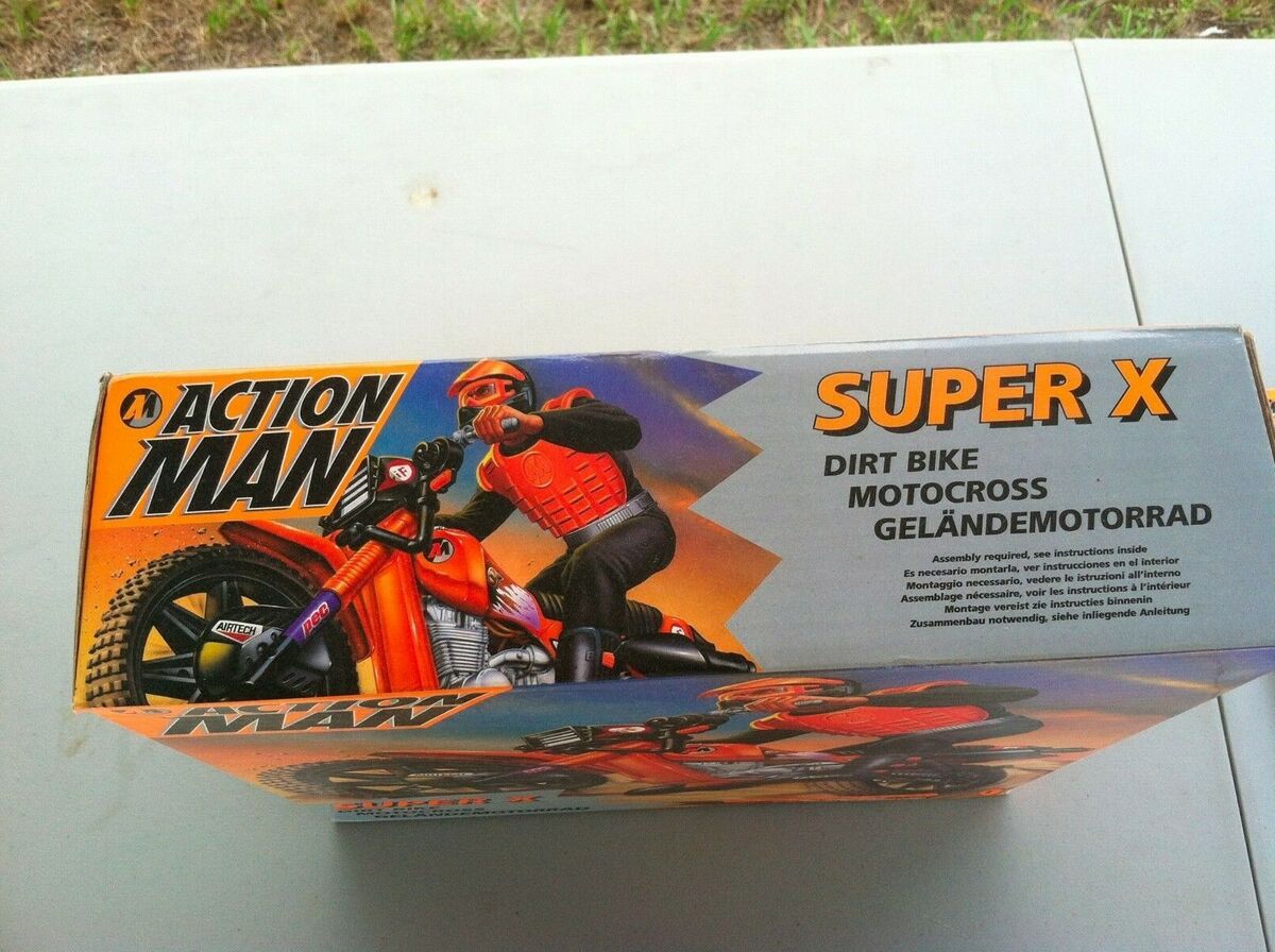 ACTION MAN (NIB) SUPER X dirt bike BIKER gear(SOLD ACTION MAN (NIB) SUPER X dirt bike BIKER gear(SOLD