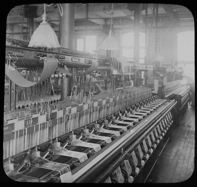 ANTIKES magisches Laternenschieber SEIDENBAND WEBEN PATERSON NJ C1910 FOTO USA