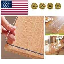 Clear Table Protector 20 x 36 Inch, 1.5mm Thick Plastic Table Cover, Waterpro...