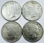 *MIXED DATE PEACE DOLLAR LOT* *AU++* *4 TOTAL COINS* NR #G4203