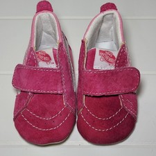 VANS Infant Sk8-Hi Crib Shoes Pink Suede Canvas Soft Sole Baby Size 2.0