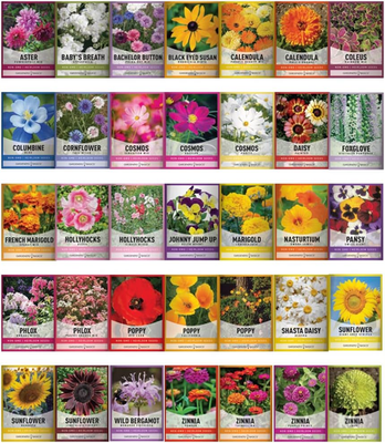 Flower Seeds Packets for Planting 35 Individual Varieties Perennial,  Annual, W | eBay