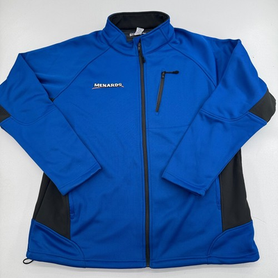 #ad Menards Store Employee Work Uniform Jacket MENS Blue Black Full Zip SIZE XL $24.97