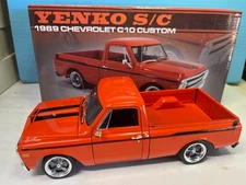 1/18 ACME 1969 CHEVROLET C10 CUSTOM YENKO S/C PICKUP TRUCK ORANGE & BLACK STRIPE