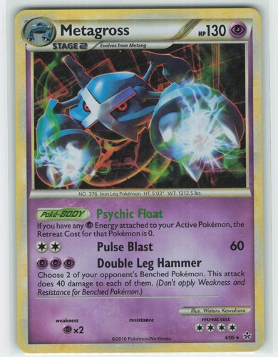 2010 Pokemon, Unleashed, #4/95 Metagross, Holo Rare LP (b)