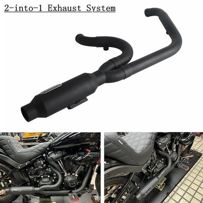 2-into-1 Full Exhaust System Stainless Muffler Black For Low Rider ST FXLRST