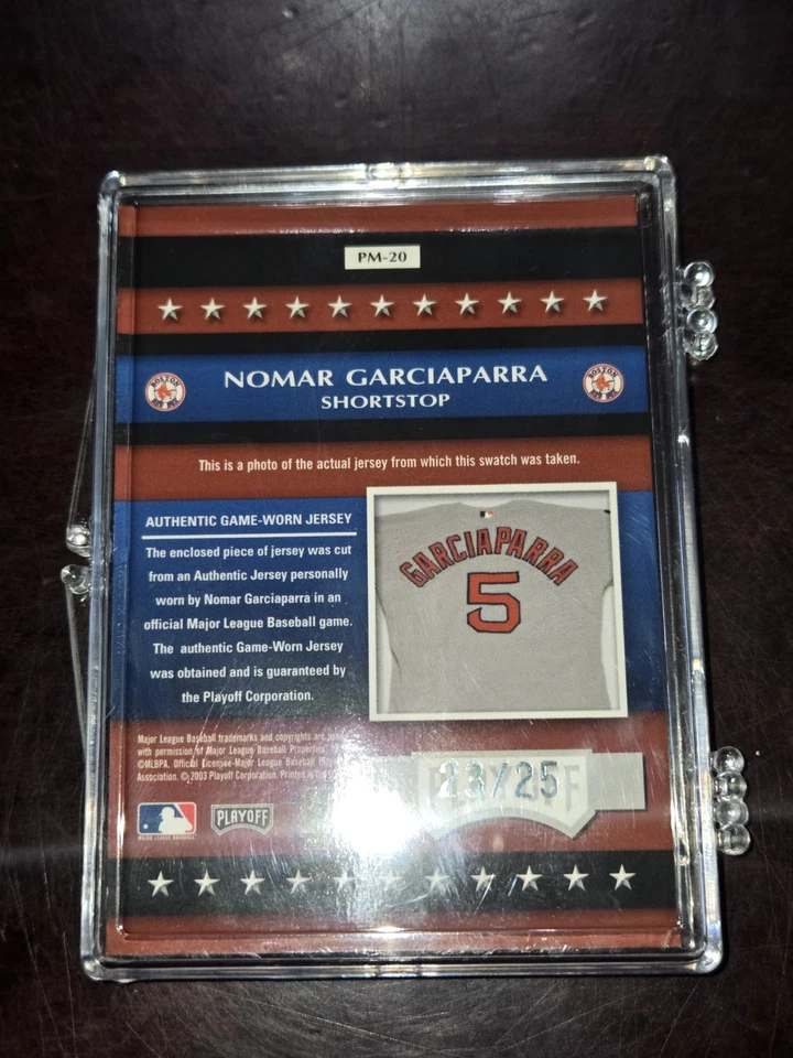  2003 NOMAR GARCIAPARRA  PATCHES OF MLB AUTHENTIC GAME - WORN JERSEY #ed 23/25⚡️ - Image 4 of 4