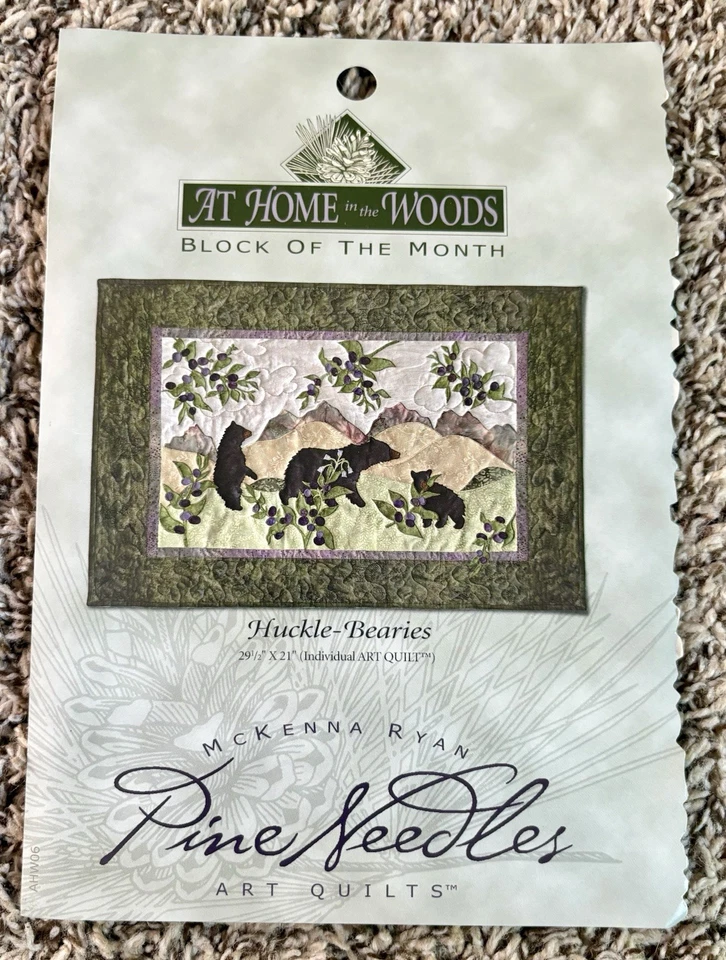 McKenna Ryan AT HOME IN THE WOODS Quilt Patterns Complete Set 12 Blocks Uncut - Image 4 of 4
