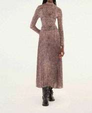 Farm Rio Pleated Maxi Skirt Baby Leopard Pink