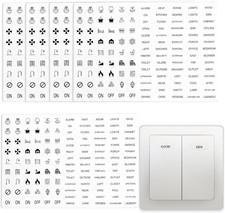 Transparent Light Switch Labels 620PCS, Waterproof Switch Stickers for Home Offi