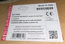 NEW by SCARABEO Teoremar 60R WHITE Lay-On or Wall-Mounted Bathroom Sink 8031R60