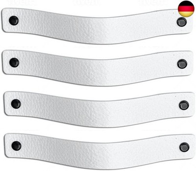 Brute Strength - Ledergriffe für Möbel - Weiß - 4 Stück - 20 x 2,5 cm - Sch