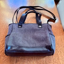 Thirty-One Black/Gray Houndstooth Crossbody/Handbag w/Side Pockets. VGC