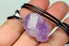 43Ct Natural Purple Amethyst Crystal Cluster Necklace Pendant XDA68 — photo 3